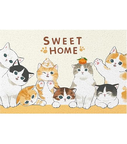 Amazon.co.jp: 漫画の動物の猫ゴーアウェイ印刷玄関フランネルホーム