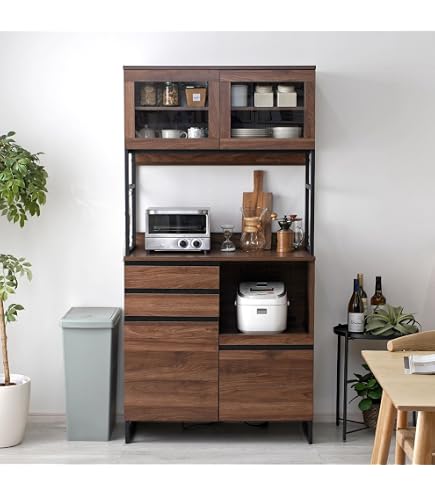 Amazon｜食器棚 レンジ台 オープンダイニングボード 幅124cm 奥行48cm