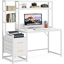 【最終値下げ済早い者勝ち·美品】PCデスク　シェルフデスク　袖机　棚付き パソコンラック（パソコンデスク・シェルフデスク・棚付きデスク