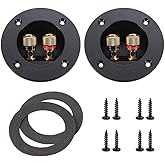 YTYKINOY 2 Pcs Black 3" Round 2-Way Speaker Box Terminal Binding Post Screw Cup Connector Subwoofer Plug