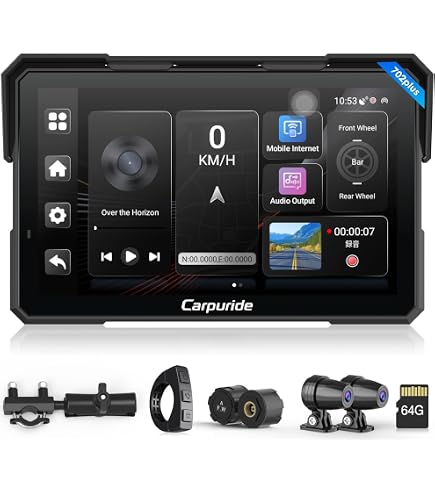 Amazon.co.jp: バイクナビ Carpuride 7インチ ワイヤレス アンドロイド