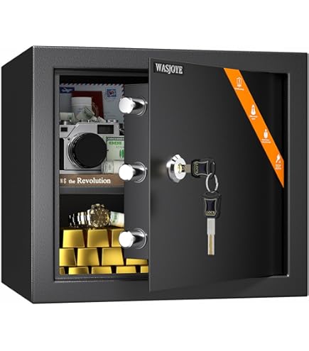 Amazon.co.jp: WASJOYE 家庭用金庫 小型 テンキー式 電子金庫