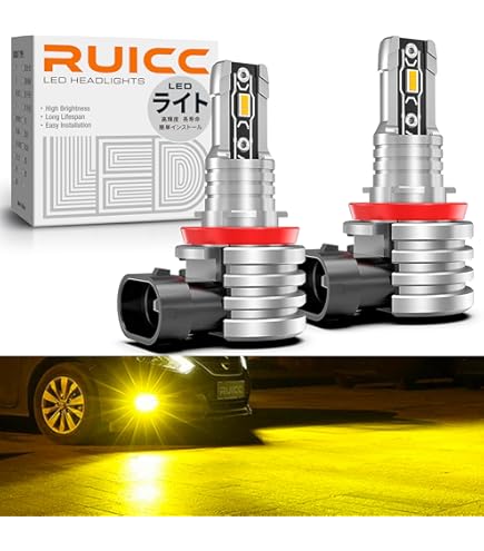 Amazon | AUXITO H8/H9/H11/H16 LED ヘッドライト イエロー H11