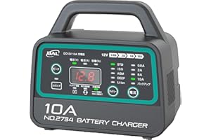 BAL(大橋産業) バッテリー充電器 12ボルト (DC) 10アンペア 原付 オートバイ 軽自動車 普通乗用車 小型農耕機器 No.2734