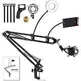 [ 耐荷重2.5kg ] マイクスタンド micawber 新設計 トリプルフレーム仕様 マイクアーム スマホホルダー LEDリングライト コンデンサーマイク 卓上マイクスタンド 実況 配信 収録 カラオケ