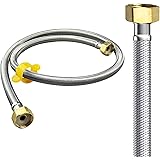 水道 フレキパイプ 水道管 フレキ ホース取り付け 20CM-200CM 2本セット 接続用 蛇腹 ホース 水道管 延長 配管用 DN15 G1/2ナット 呼び13 蛇口、温水器 トイレ 湯沸かし器等使用可能 (30cm)