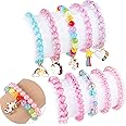 G.C 10 PCS Girls Kids Rainbow Beaded Bracelet with Cute Unicorn Rainbow Heart Star Pendant Stretchy Costume Jewelry Set Gift 