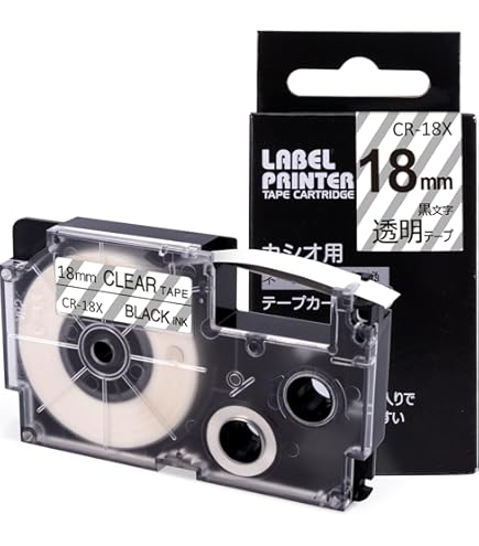 Amazon | カシオ テープ XR-18WE 白地黒文字 3個セット 幅さ18mm 長さ