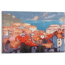 Amazon.co.jp: 吉田博よしだ ひろし浮世絵『ルガノ町』 偉大な