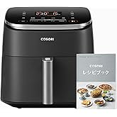 COSORI コソリ ノンフライヤー 6L大容量 家庭用 エアフライヤー DCモーター 高速 最高温230℃ タイマー air fryer 発酵 揚げ物 ポテト 専用レシピ付き ブラック CAF-DC601