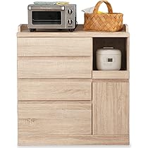 Amazon｜LOWYA ロウヤ キッチン収納 食器棚 チェスト レンジ台 Bタイプ