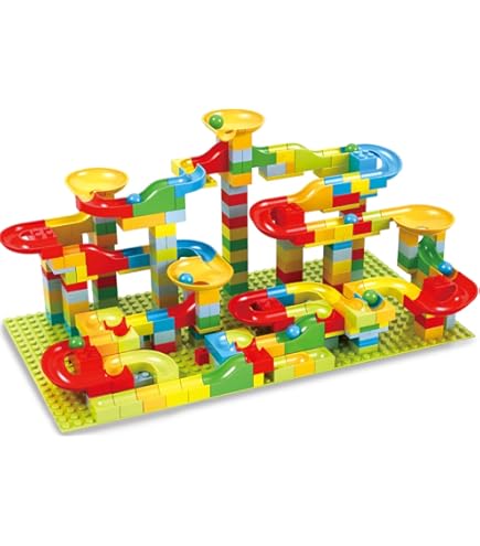 ころりん☆購入 楽天市場】知育玩具 ブロック ころりんコースター56ピース ビー玉3つ