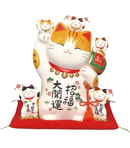 Amazon.co.jp: 薬師窯(yakushigama) 彩絵招福大開運招き猫(特大9号