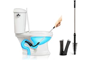 ToiletShroom Revolutionary Plunger, Squeegee, Clog Remover, Drain Cleaner, Bathroom Toilet Dredge Tool, Stainless Steel Handl