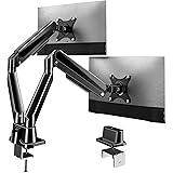 FORGING MOUNT モニターアーム 2画面 ガス式デュアル液晶ディスプレイアーム 13~32インチ（2~9kg）対応 VESA75*75/100*100 グロメット式＆クランプ式 多角度調節 ケーブル収納