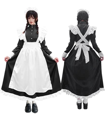 ロングメイド服　クラシカル　コスプレ　創作 長袖ロング丈のメイド服って、どうしてこんなにときめくんでしょう