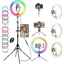 Amazon.co.jp: KOSCHEAL 12インチリングライト, 176cm卓上スタンド付き