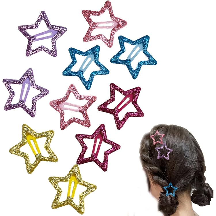Amazon.co.jp: ヘアピン 中空星型 ヘアクリップ 3個入り カラフル 前髪