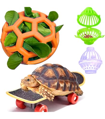 Tortoise Treat Ball Toy, 360° Rotating Tortoise Pet Toys With