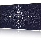 DADABULIU マウスパッド 大型 ゲーミング 天体 星座 公転 魔法陣 空 幾何 マウスマット おおきい キーボードパッド ゴム底 光学マウス対応 滑り止め 耐久性が良い おしゃれ かわいい 防水 サイバーカフェ オフィス最適 適度な表面摩擦