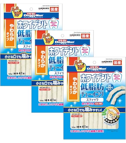 Amazon.co.jp: ドギーマン ホワイデント 繊維で歯みがき SS 32本×3袋