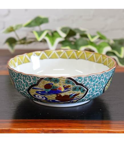 Amazon.co.jp: 橘吉 たち吉 赤絵 花絵唐草盛鉢 取り皿揃 銘々皿