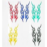 Amazon カッティングステッカー ファイヤーパターン 炎 フレイムc4 車 バイク 防水 デカール アメリカン スノーボード サーフィン 3 5cm 28cm ブラック ステッカー デカール 車 バイク
