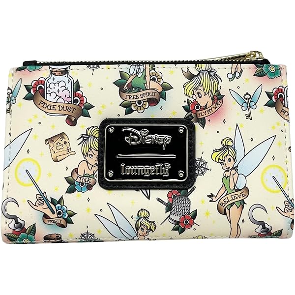 【新品】Loungefly ディズニー 財布 ティンカー・ベル　ピーターパン Amazon | Loungefly ティンカーベル フローラルウォレット ディズニー