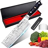 Nakiri Knife - MOSFiATA Nakiri Chef Knife 7'' High Carbon Stainless Steel 4116 Nakiri Vegetable Knife, Butcher Meat Cleaver K