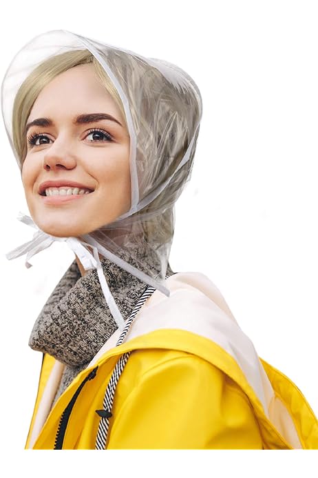 Clear Waterproof Rain Bonnet Hat (Pack 
