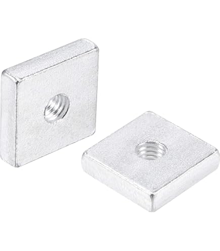 SING F LTD 20-Pack M8 Square Nuts – Galvanized Steel T-Slot Nuts, 20x20x6mm, For Furniture, Equipment & Machinery