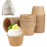 マフィン カップ 100枚 マフィン型 紙 おかず カップ ベーキングカップ 耐熱カップ 紙製 使い捨て ケーキ型 DIY 製菓用品 (100枚木色)