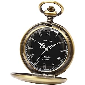 [リトルマジック]B級 GB 日本メーカー製クオーツ シンプル 懐中時計 LM1133 (アンティークゴールド(文字盤ブ…
