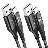 USB Type C ケーブル【1m+2m/2本セット】Sweguard USB-A & USB-C ケーブル【3.1A QC対応 急速充電】 タイプc 充電iPhone 17/16/15 Pro MAX/アイフォン15, iPad Pro,Samsung Galaxy S26/S25/S24/S23/S22,Sony,Xiaomi,Huawei,Pixel,type-c機種対応 (黒)