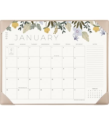Blue Sky™ Monthly Desk Pad Calendar, 22" X 17", Barcelona, January To - View #5