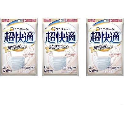 Amazon.co.jp: [超快適マスク] (6個セット) ユニ・チャーム 敏感肌