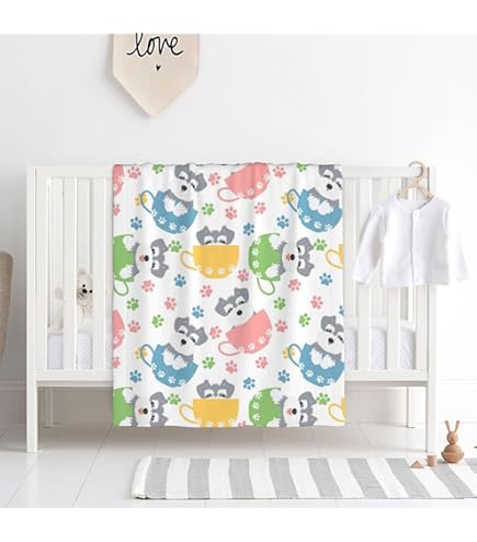 正規品♡シーズー柄プリント毛布♡ブルー Amazon｜Lovely Shih Tzu シーズー 犬柄 印刷 可愛い犬の足跡