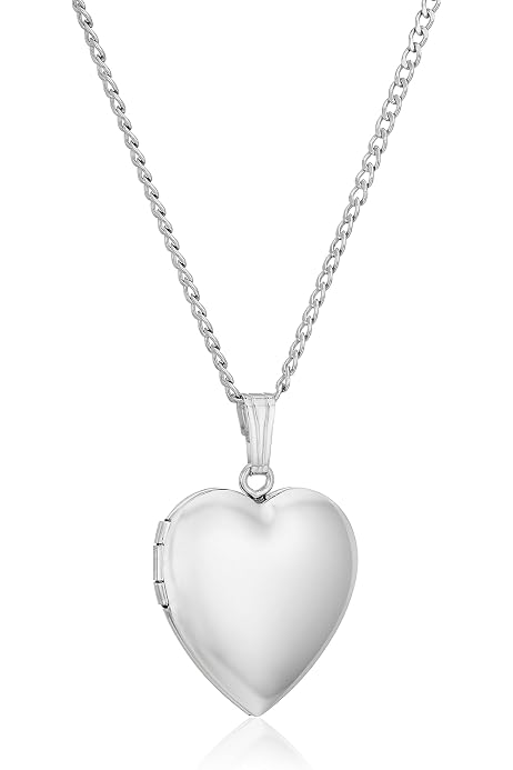 Large Polished Oval Locket Necklace, 18 