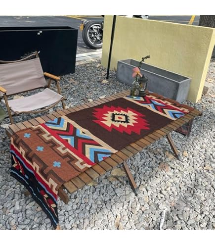 Amazon.co.jp: ネイティブ柄 オルテガ柄 テーブルランナー キャンプ