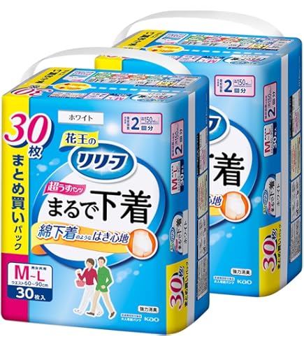 Amazon | 花王 リリーフ まるで下着 2回分 M-L 38枚 まとめ買いパック