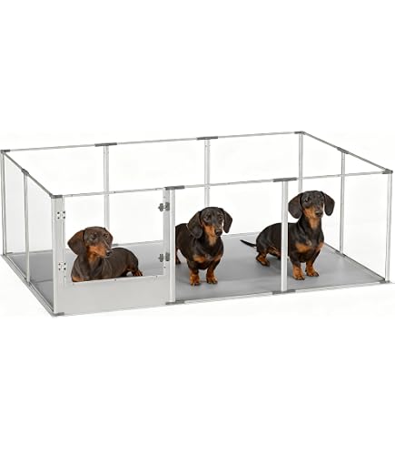 Amazon | FXW AuraSpace アクリル屋内犬用ベビーサークル 子犬と小型犬
