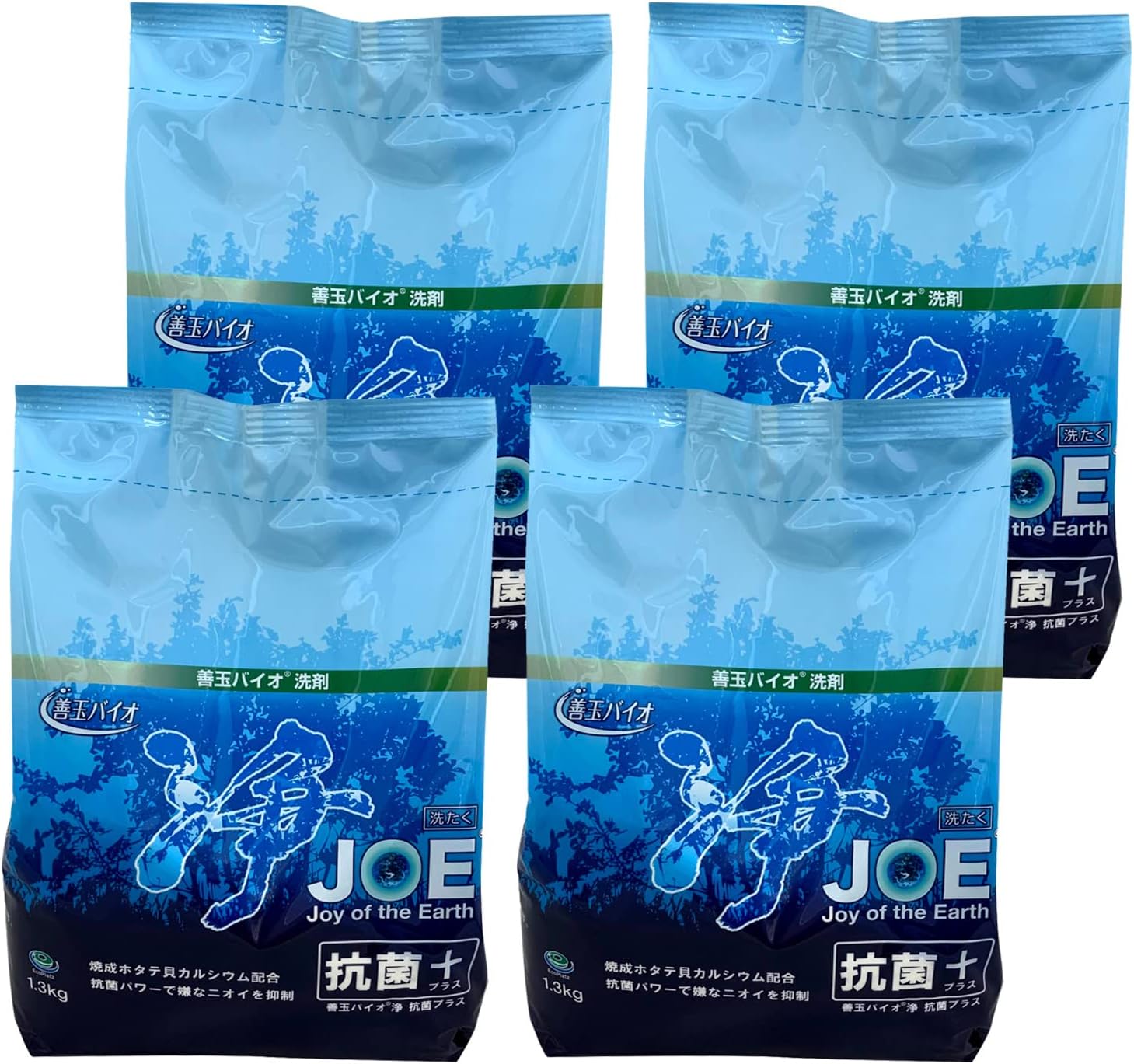 善玉バイオ浄 エコプラッツ JOE 抗菌プラス エコ洗剤 【4袋(詰替容器なし)】