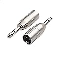 Cable Matters 2-Pack Jack to XLR Adapter, 6.35mm to XLR Adapter, 1/4 Inch 6.35mm TRS to XLR Adapter, 6.35mm Male to XLR Male 