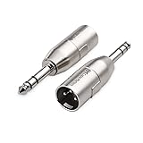 Cable Matters 2-Pack Jack to XLR Adapter, 6.35mm to XLR Adapter, 1/4 Inch 6.35mm TRS to XLR Adapter, 6.35mm Male to XLR Male 