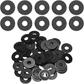 M METERXITY 60個入り M5 ナイロン平ワッシャー 5mm 内径 15mm 外径 1mm 厚 ラウンドプラスチック飛行機ワッシャー 黒 | ファスナーシーリングスペーサーガスケットリング 家庭/商業用
