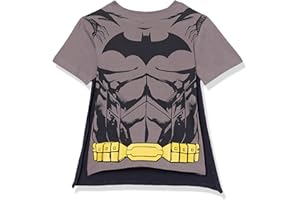 DC Comics Boys' Little Batman Cosplay Short Sleeve Cape Tee T-Shirt