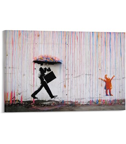Amazon.co.jp: Banksy バンクシーポスター【少女キス少年】 キャンバス