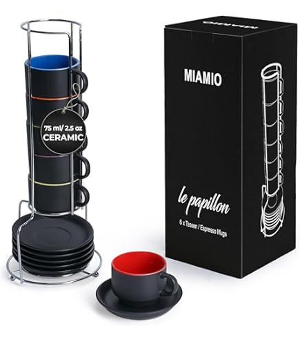 イタリアンエスプレッソカップセット Amazon.co.jp: Comfify 4オンス。マッチングソーサー付き4の