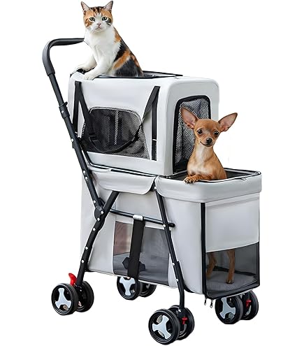 Amazon | MODONG ペットカート 上下2段式 多頭用 犬 カート ワンタッチ