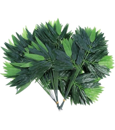 Amazon｜人工観葉植物 笹竹 竹の葉 Ucasecover 人工葉 人工竹